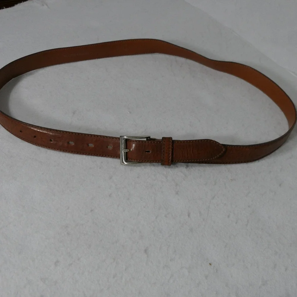 Polo Ralph Lauren Mens Leather Belt 42 Brown Made in Italy Classic Dress 2110109